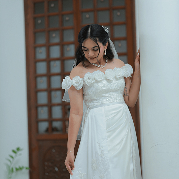 White Christian wedding gown - Bangalore bridal wear